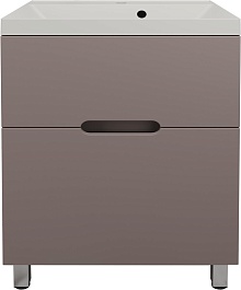 Style Line Тумба с кварцевой раковиной жасмин Матис 60 тауп темный – фотография-1